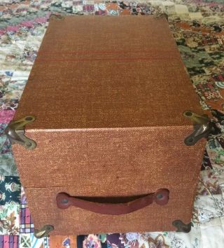 Vintage CHILD/DOLL TRUNK OR TREASURE CHEST,  OR JEWELRY BOX Paper Clad Wood 5