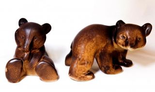 Richard Lindh Vint Arabia (finland) Pr Ceramic Brown Bear Cub Dec Porcelain Figs