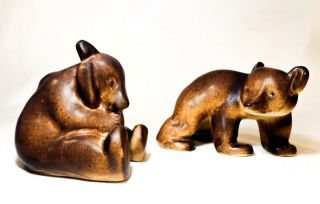 RICHARD LINDH VINT ARABIA (FINLAND) PR CERAMIC BROWN BEAR CUB DEC PORCELAIN FIGS 4