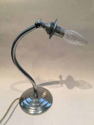 Vintage And Art Deco Chrome Desk Or Bedside Lamp