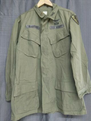 Vintage Us Army Mans Cotton Jacket W/r Rip Stop Poplin Og 107 Class 1 Sz M Reg