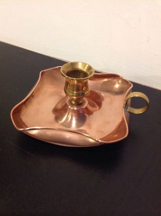 Arts & Crafts Brass And Copper Candle Holder