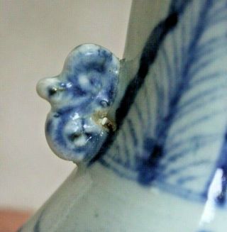 19th Century Chinese Porcelain Blue White Tripod Censer Stem Vase 11