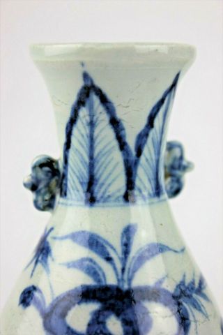 19th Century Chinese Porcelain Blue White Tripod Censer Stem Vase 5