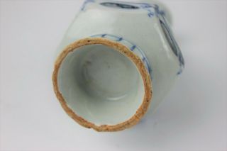 19th Century Chinese Porcelain Blue White Tripod Censer Stem Vase 9