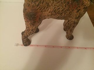 Antique Hubley Wire Fox Terrier Airedale Doorstop LEATHER COLLAR 7