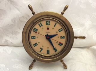 Vtg Nautical Ships Wheel Telechron Electric Clock Model 3h85