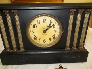 Vintage Ingraham Mantle Clock With Key 2