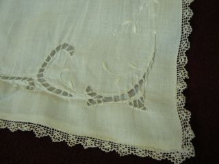 Antique / vintage baby pillowcase; embroidery,  cut work 3