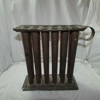 Antique Primitive Tin Metal 12 Hole Taper Candle Mold,  Candlemaking