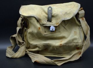 Vintage French Wwii Army Military Gas Mask Bag