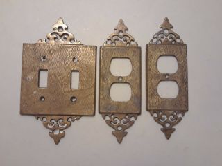 4 Pc 1950s Brass Plug And Light Switch Covers