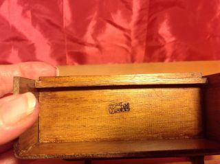 Vintage miniature bench with high back church pew wood signed 1:12 4