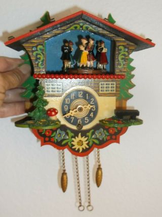Vintage Small Wooden German Cuckoo Clock