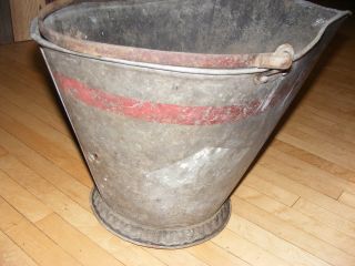 Antique Coal Scuttle Bucket Vtg Primitive Metal Ash Shovel Bail Handle 5