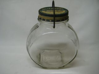 Early Vintage Glass Counter Tilting Jar Bail Handle Owens - Illinois Pat App 