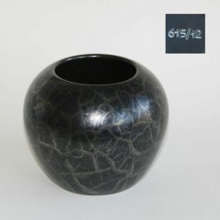 German Modernism | Rare Ceramic Bauhaus Vase 5 " Black And Silver (ca.  1925/30)