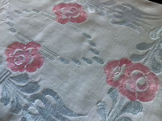 GORGEOUS ANTIQUE LINEN HAND EMBROIDERED CUSHION COVER SILK FLORALS 4
