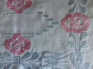 GORGEOUS ANTIQUE LINEN HAND EMBROIDERED CUSHION COVER SILK FLORALS 5