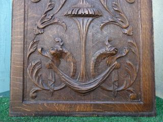 19thC GOTHIC WOODEN OAK PANEL WITH GARGOYLE HEADS,  FRUITS & OTHER c1880s 4