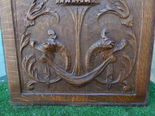 19thC GOTHIC WOODEN OAK PANEL WITH GARGOYLE HEADS,  FRUITS & OTHER c1880s 8