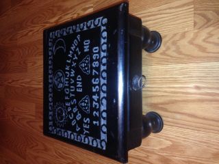 Vintage Ouija Board Stool Hand Carved India Rare Solid Wood