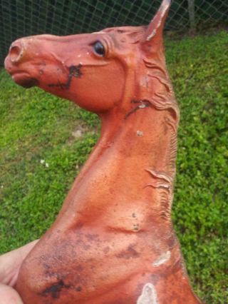Antique Old Cast Iron Painted Figural Horse HUBLEY Doorstop Door Stop Statue 2