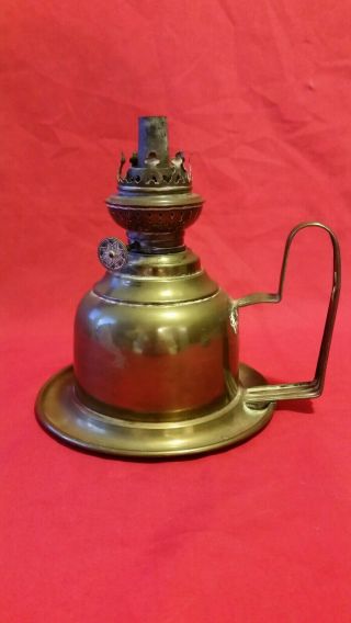 Vintage Antique ? Brass Paraffin Oil ? Lamp Handheld Wee Willie Winkie Style