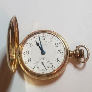 Antique Riverside Waltham Mass Gold Filled Pocket Watch 19 J " Te Ipsum Nosce "