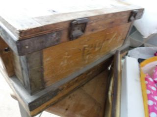 Vintage VENESTA Small Banded Wooden Storage Box Chest NAAFI 5