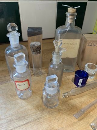 Vintage Medical Glass Bottles And Tubes