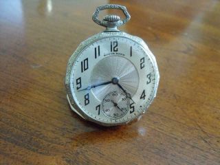 Antique Art Deco South Bend Pocket Watch - Running - 19 Jewels - Open Face