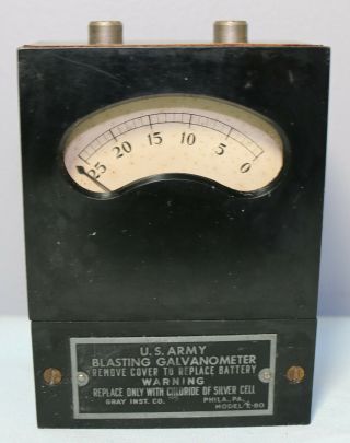 Vintage Us Army World War 2 Era Blasting Galvanometer