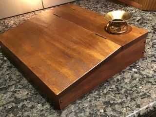Antique Primitive Writing Desk Table Top Lap Slant Wooden Lectern Auctioneer Box
