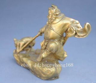 China old pure Copper Myth Immortal Zhong Kui God Catch Demon Devil Statue c01 3