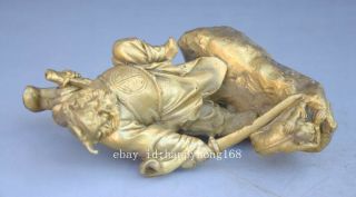 China old pure Copper Myth Immortal Zhong Kui God Catch Demon Devil Statue c01 5