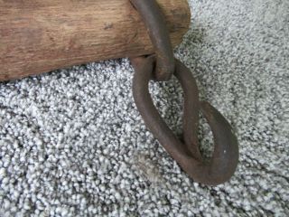 Antique Single Tree Horse Wagon Harness Vintage Oak Wood Cast Iron 26 