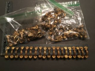 80 Vintage Brass Clam Shell Lace Curtain Clips - Germany