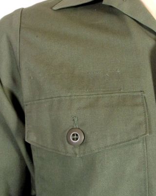 vtg 70s Post Vietnam Era US Army Sateen Uniform Shirt & Pants S 14.  5 / 32 X 35 3