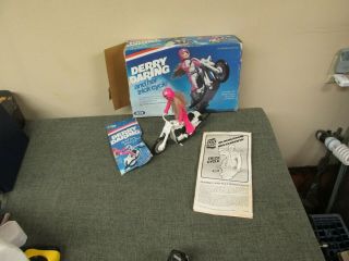 Derry Daring Evel Knievel Stunt Cycle Ideal 1970s Box Motorcycle Doll Helmet Ins