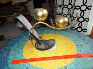 Vtg Mid Century Lamp 1950s 60s Atomic Cattail Lilly Pad