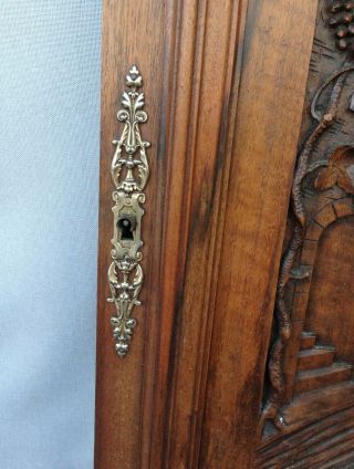 Big antique french furniture door early 1900 ' s oak wood sculpture henri II 3