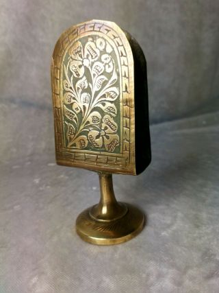 Antique/ Vintage tobacciana - Metal (silver/ brass look) Persian Smoker ' s Stand 5