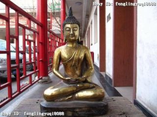 12 Tibet Buddhism Classic Bronze Copper Gild Thailand Sakyamuni Buddha Statue