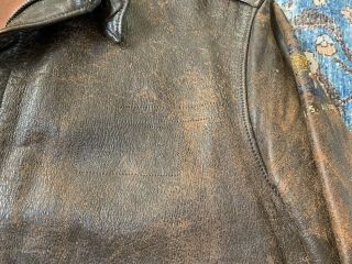 WWII A - 2 Flight Leather Jacket - Rough Wear Size 44 - A26 Painted A2 4