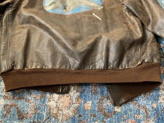 WWII A - 2 Flight Leather Jacket - Rough Wear Size 44 - A26 Painted A2 6