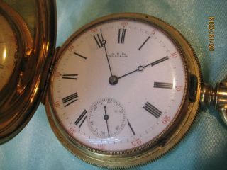 Antique Waltham A.  W.  Co Solid 18k Pocket Watch 1885 Rare