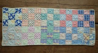 Country Cottage Vintage 30s One Patch Table Quilt RUNNER 23x9 3