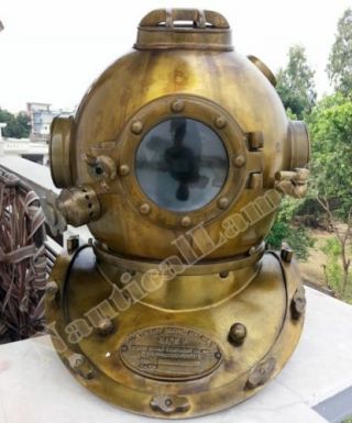 Antique Scuba SCA U.  S Navy Mark V Diving Divers Helmet Deep Sea Full Size Diver 3