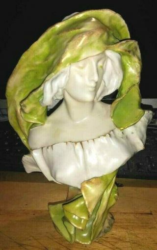 Vintage Austrian Amphora Porcelain Figurine,  Bust of a girl.  Early XX C. 2